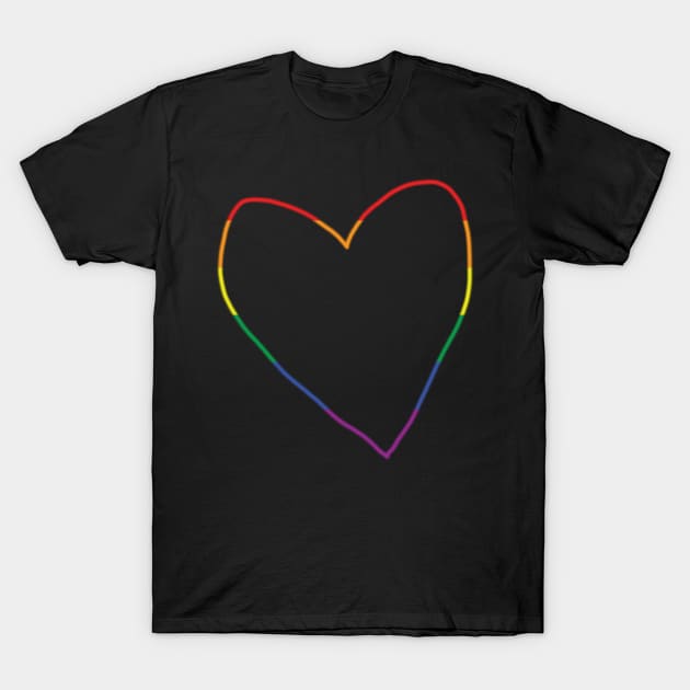 Pride Stripes Heart Line Valentines Day T-Shirt by ellenhenryart